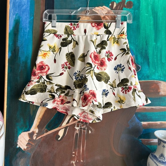 mine Pants - Mine High Waist Pink and Green Floral Shorts